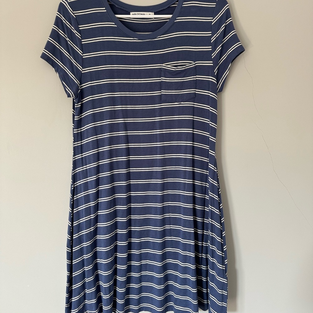 Arizona Jean Company Navy and White Striped Mini Dress
